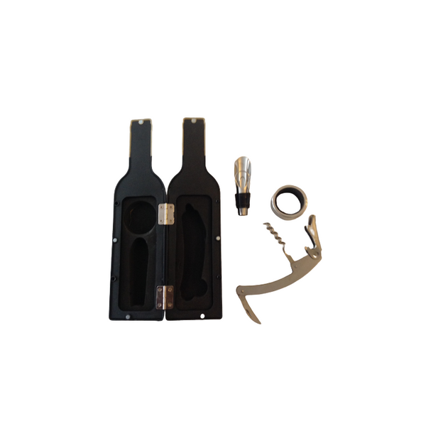 Pecyn offer mewn potel gwin - Wine tool kit in a bottle
