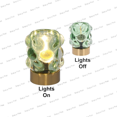 Bubble Cut Luxe LED Lamp in Green