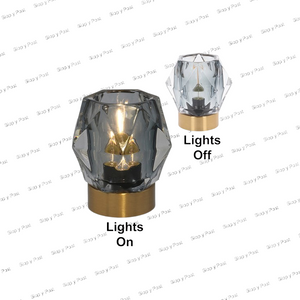 Diamond Cut Luxe LED Lamp in Grey