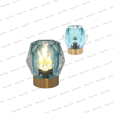 Diamond Cut Luxe LED Lamp in Teal