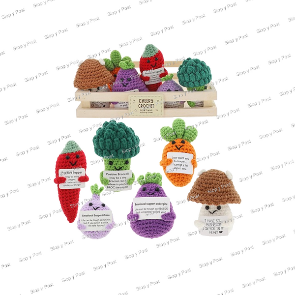 Addurniadau Llysiau Crosio Cheery Chums | Cheery Chums Crochet Veg Ornaments