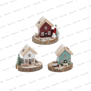 Spring Folk Art Cottages - Christmas