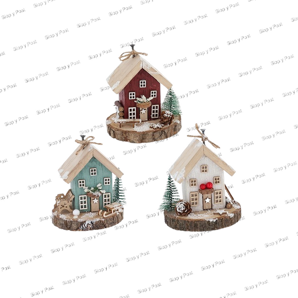 Spring Folk Art Cottages - Christmas