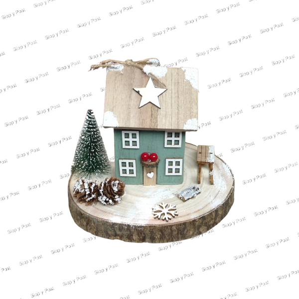 Spring Folk Art Cottages - Christmas