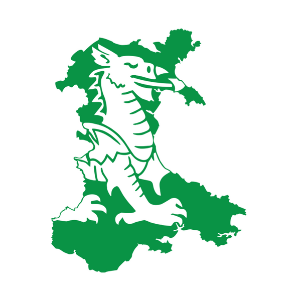 Wales Map with Dragon inlay