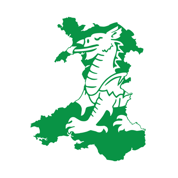 Wales Map with Dragon inlay