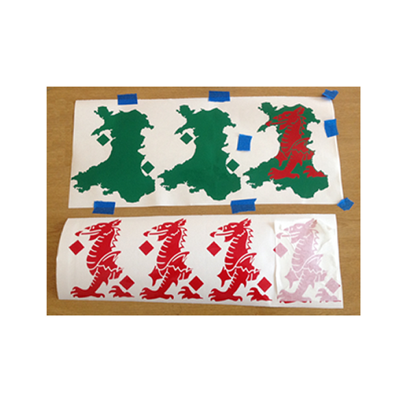 Wales Map with Dragon inlay