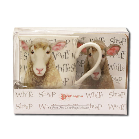 Mwg Dafad a Coaster | Sheep Mug and Coaster