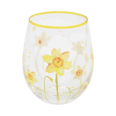 Gwydr - Cennin Pedr -  Daffodil - Glass Stemless