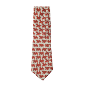 Welsh dragon patterned -Necktie- patrymog Ddraig Goch