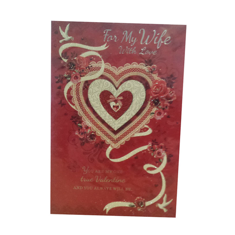 Cerdyn St Valentine Card - Wife