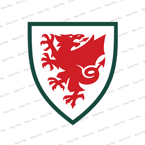Decal logo clwb pêl-droed Cymru -  Wales football club logo decal