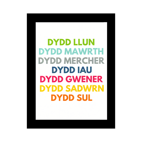 Print Dyddiau'r Wythnos